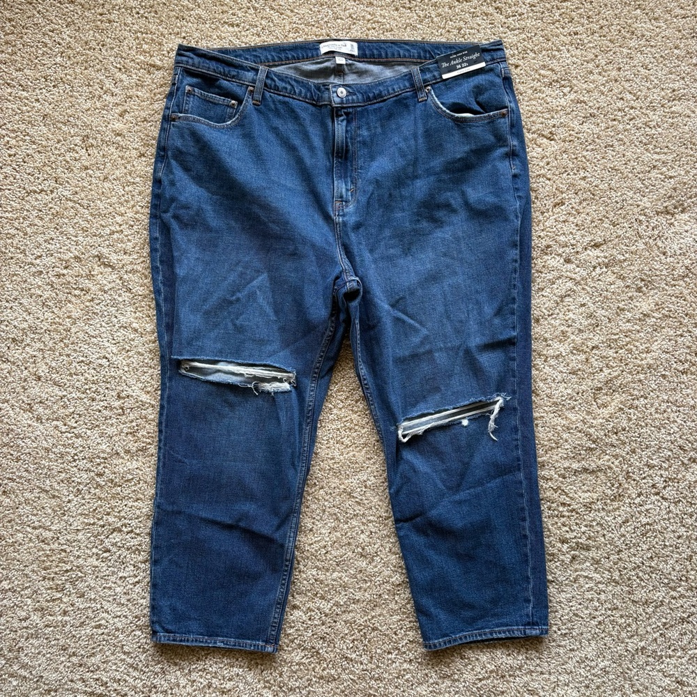 Abercrombie & Fitch The Ankle Straight Ultra High Rise Jeans 36/22S Curve Love